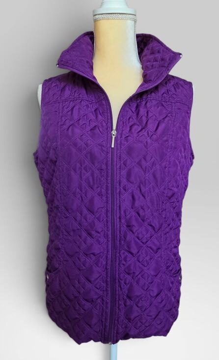 Great Northwest Jackets & Blazers - Great Northwest Indigo Women's Quilted Vest Purple Size M Full Zip Pockets